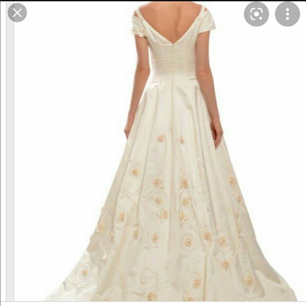 Vintage wedding dress, satin, ballgown